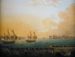 Combat dans la rade de Fort Royal de la Martinique by Auguste-Louis de Rossel de Cercy