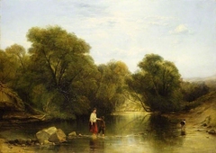 Crossing the stream (1849) by Thomas Creswick