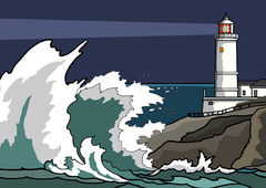 Design for a toy lighthouse. Trevose Head Lighthouse Cornwall