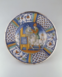 Dish (piatto): Man Washing the Mouth of an Ass by Anonymous