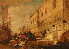 Doge's Palace, Venice by manner of Richard Parkes Bonington
