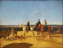 Drei Jäger zu Pferde by Wilhelm von Kobell
