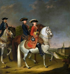 Duke Ernest Augustus II Constantine on horseback. by Johann Friedrich Löber