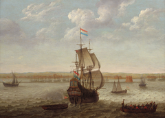 Dutch ships on the roadstead of Recife, Brazil