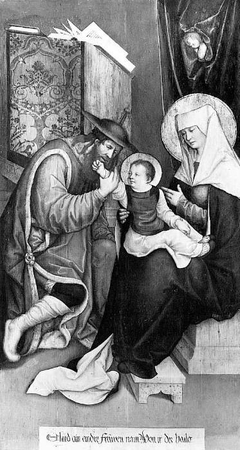 Eliud mit Memelia und dem Heilige Servatius als Kind by Bernhard Strigel