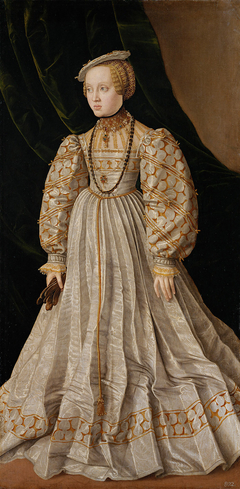 Erzherzogin Anna (1528-1590), Tochter von Ferdinand I., Bildnis in ganzer Figur by Jakob Seisenegger