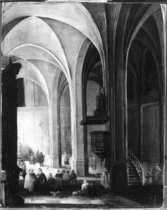 Evening Mass in a Gothic Church by Pieter Neefs the Younger