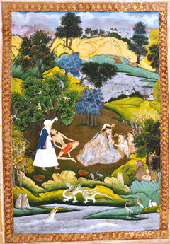 Fainted Laila and Majnun-Based on the Khamsa of Persian poet Nizami by anonymous painter