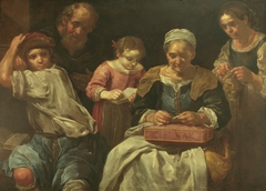 Family Group in an Interior by Bernhard Keil