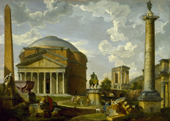 Fantasy View with the Pantheon and other Monuments of Ancient Rome by Giovanni Paolo Panini