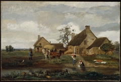 Farm at Recouvrières, Nièvre by Jean-Baptiste-Camille Corot