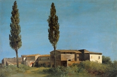 Farm-buildings at the Villa Farnese: the Two Poplar Trees by Pierre-Henri de Valenciennes
