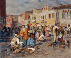 Fish market in Venice by Carl Feiertag