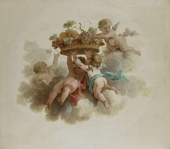 Four Putti Carrying a Fruit Basket