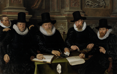 Four Regents and the ‘House Father’ of the Amsterdam Lepers’ Asylum by Werner van den Valckert