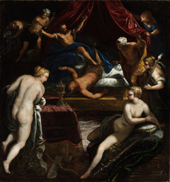 Hercules Expelling the Faun from Omphale's Bed by Jacopo Tintoretto