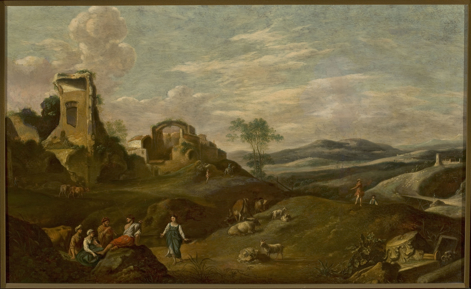 Italian landscape with ruins