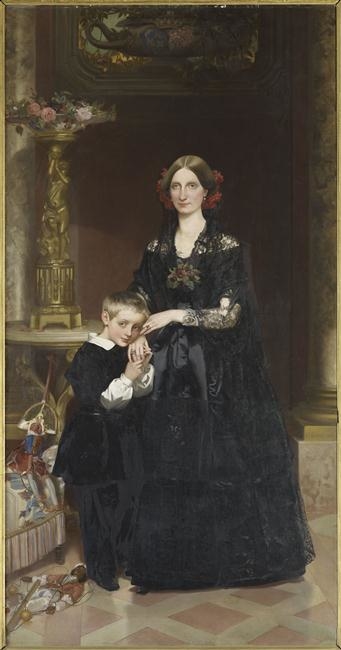 La Duchesse d'Aumale et son fils le prince de Condé