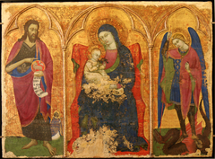 La Vierge et l'Enfant entre saint Jean Baptiste et saint Michel by Barnaba da Modena