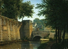 Landscape with a bridge by Louis-Auguste Gérard