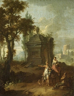 Landscape with a Tomb and Figures by Franz de Paula Ferg