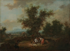Landscape with Peasants by Johann Conrad Seekatz