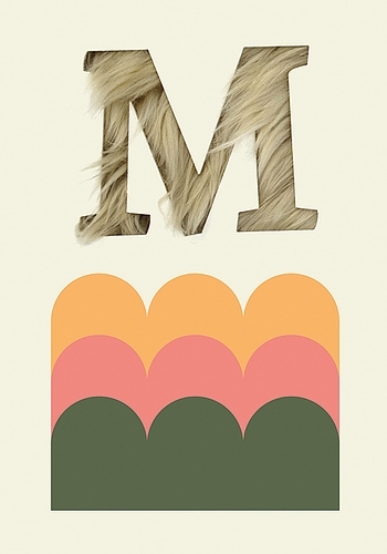 Letters, textures, shapes and colors. Letter M