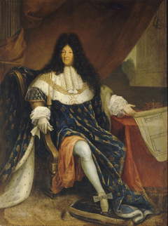 Louis XIV tenant le plan de la maison royale de Saint-Cyr