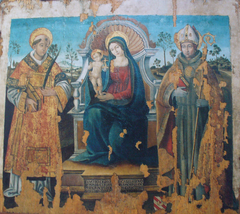 Madonna and Child Enthroned between Two Saints by Protasio Crivelli