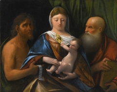 Madonna and Child with Saints John the Baptist and Jerome. by Dosso Dossi