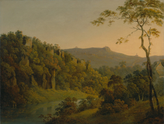Matlock Dale, looking toward Black Rock Escarpment by Joseph Wright of Derby