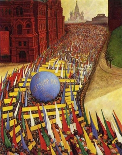 May Day Procession in Moscow by Diego Rivera