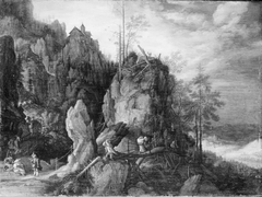 Mountain Landscape with Woodcutters by Roelant Savery