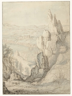 Mountainous Landscape with Steep Cliffs by Roelant Savery