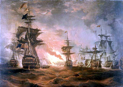 Naval battle at Abukir by Thomas Luny