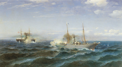 Naval battle between "Vesta" and "Fetkh-i Bulend" at the Black Sea, July 11, 1877.jpg