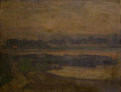 On Ouderkerkerdijk near the Omval in the evening II by Piet Mondrian