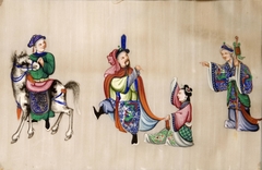 Oriental Scene with Four Figures by Anonymous