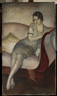 Portrait of a lady on a couch by Jan Rudnicki