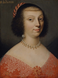 Portrait of a Woman Wearing a Pearl Necklace by Unidentified Artist