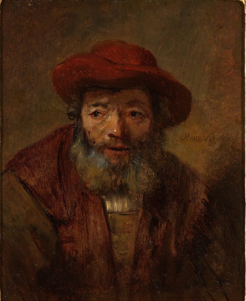 Portrait of an Old Man with a Beard and Red Hat