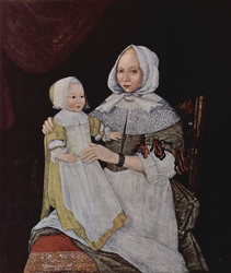 Portrait of Elizabeth Clarke Freake (Mrs. John Freake) and Baby Mary
