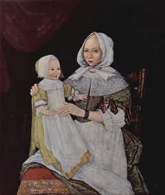 Portrait of Elizabeth Clarke Freake (Mrs. John Freake) and Baby Mary by Anonymous