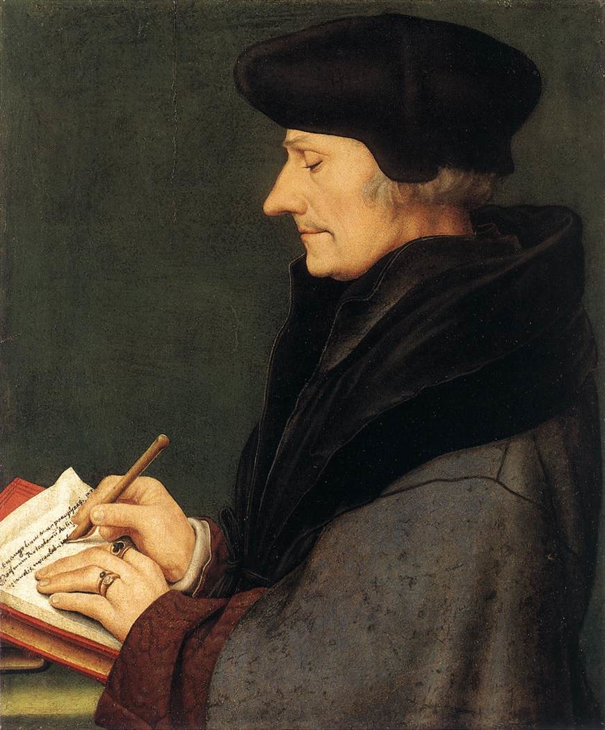 Portrait of Erasmus of Rotterdam writing