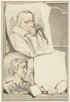 Portretten van Wencelaus Koeberger en Lucas van Uden by Jacob Houbraken