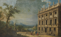 River landscape with a view of Lindsay House by Francesco Zuccarelli