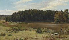 River on the edge of a wood by Ivan Shishkin