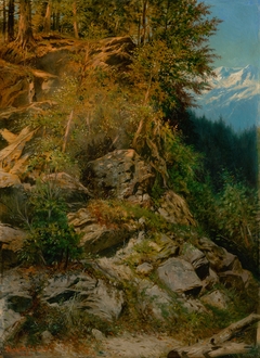 Rocky Hillside in a Mountain Landscape by Eduard Majsch