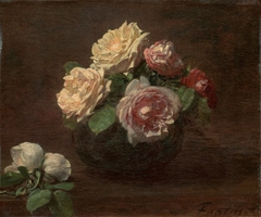 Roses in a Bowl by Henri Fantin-Latour
