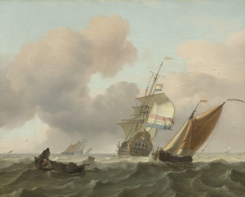 Rough Sea with Ships
